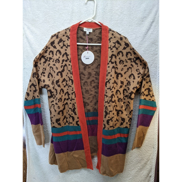 NWT Umgee Oversized  Animal Print Open Front Cardigan Long Sleeve Top  Medium - Picture 1 of 7